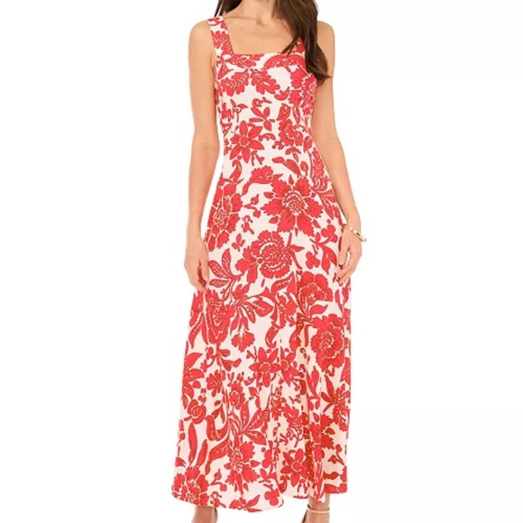NWOT Vince Camuto Floral Red and White Maxi Dress - Size XL - Picture 1 of 1